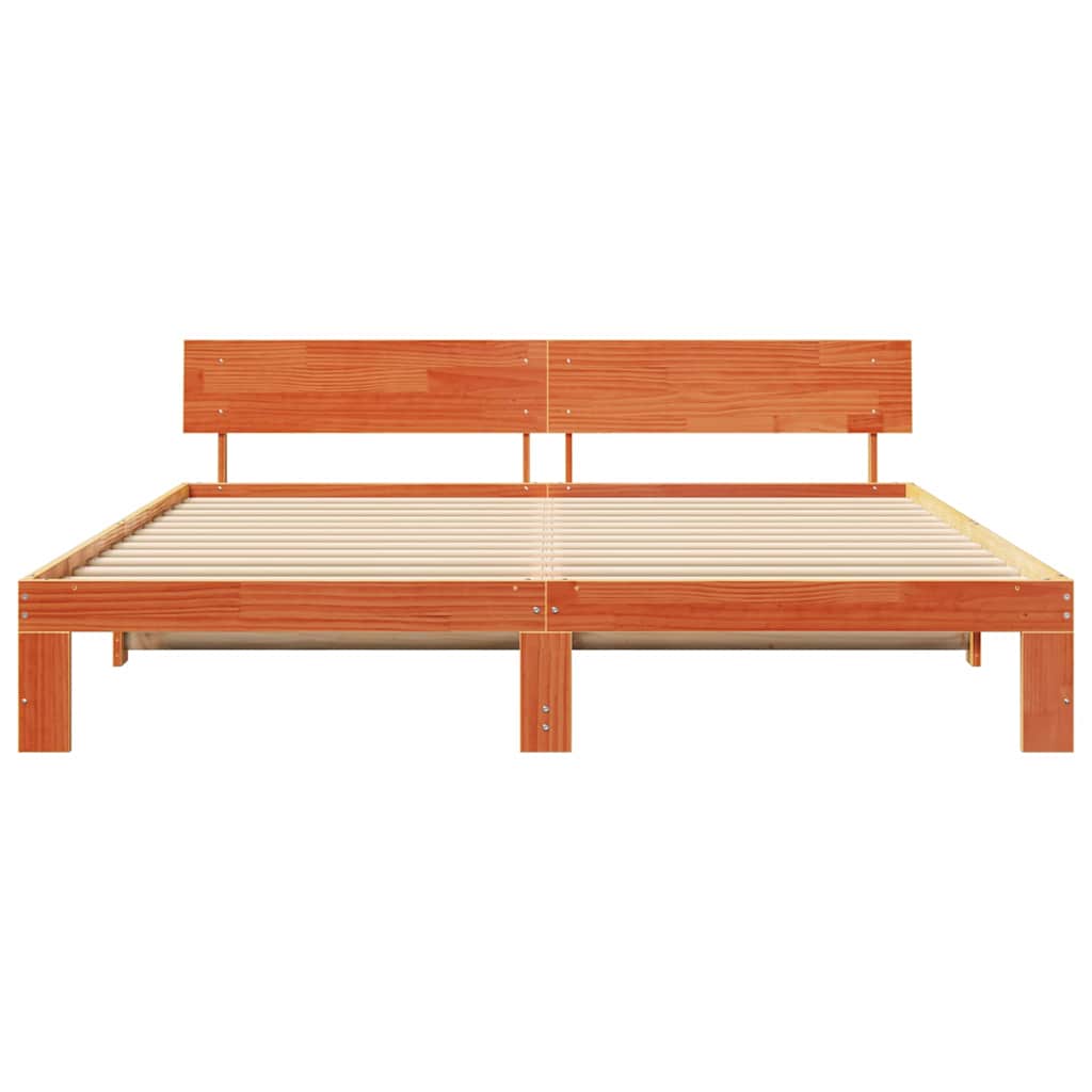 vidaXL Ramka łóżka Woskowy Brąz 200 x 200 cm Lite drewno sosnowe
