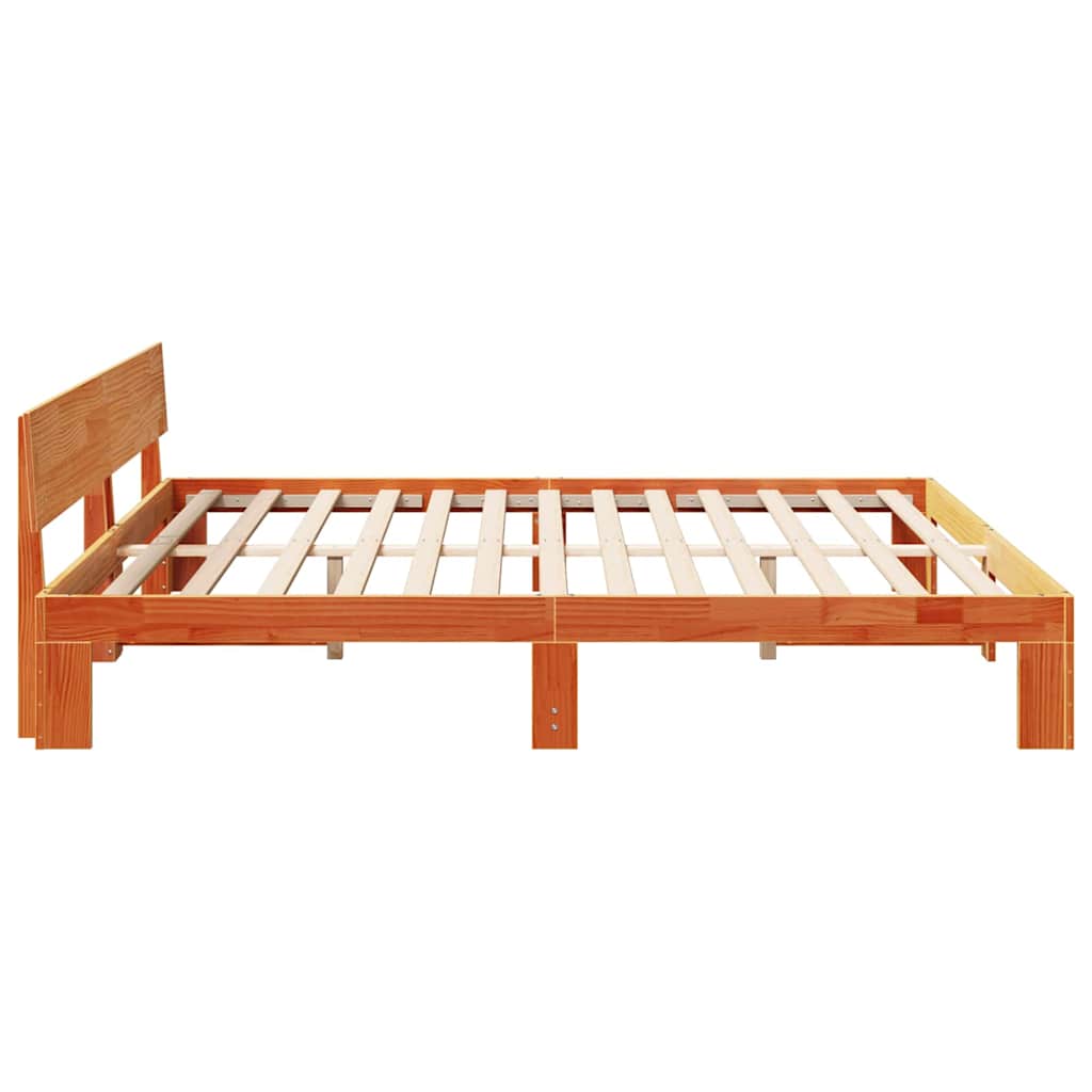 vidaXL Ramka łóżka Woskowy Brąz 200 x 200 cm Lite drewno sosnowe