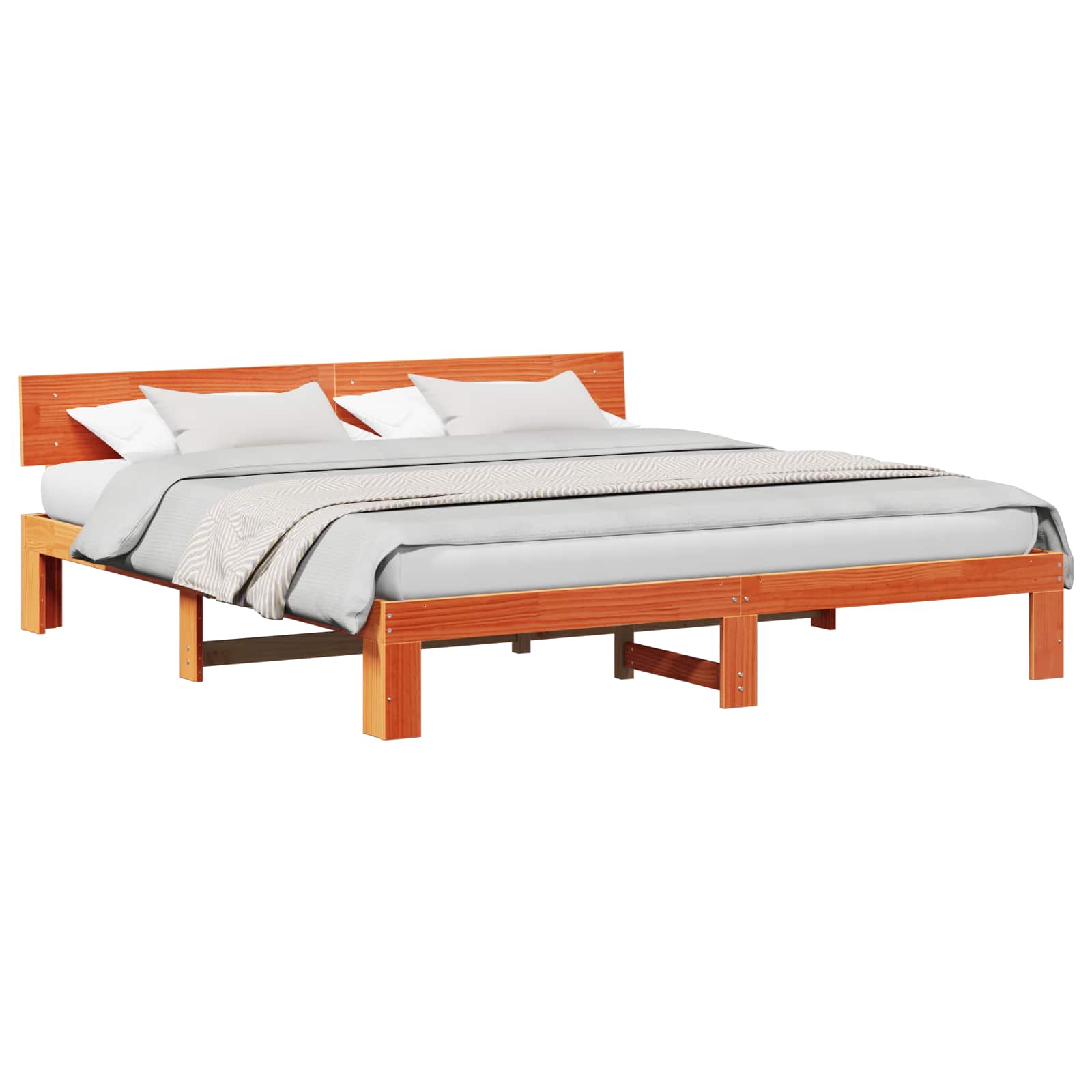 vidaXL Ramka łóżka Woskowy Brąz 180 x 200 cm Lite drewno sosnowe
