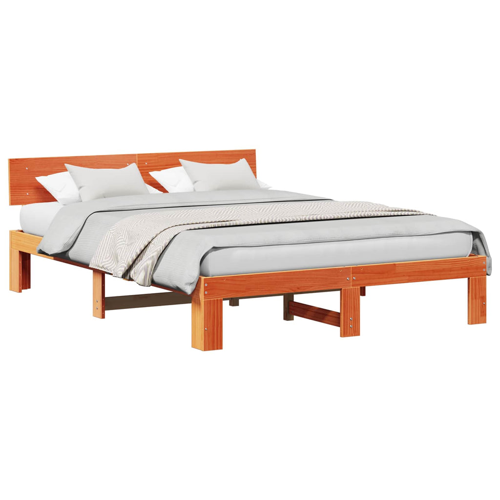 vidaXL Ramka łóżka Woskowy Brąz 150 x 200 cm Lite drewno sosnowe