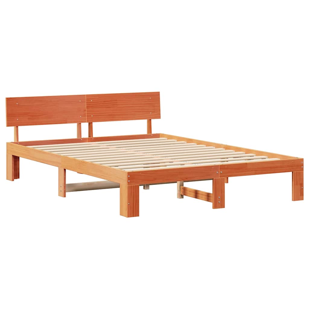 vidaXL Ramka łóżka Woskowy Brąz 150 x 200 cm Lite drewno sosnowe