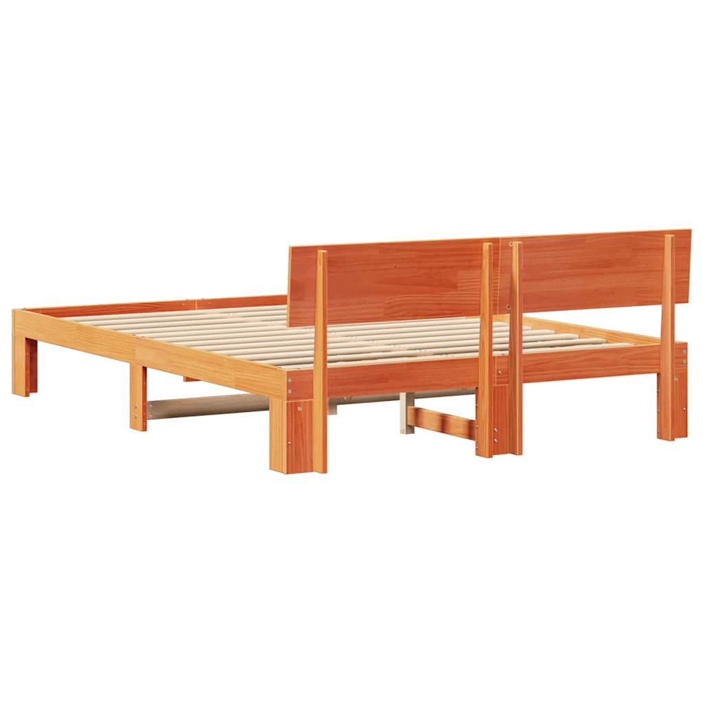 vidaXL Ramka łóżka Woskowy Brąz 150 x 200 cm Lite drewno sosnowe