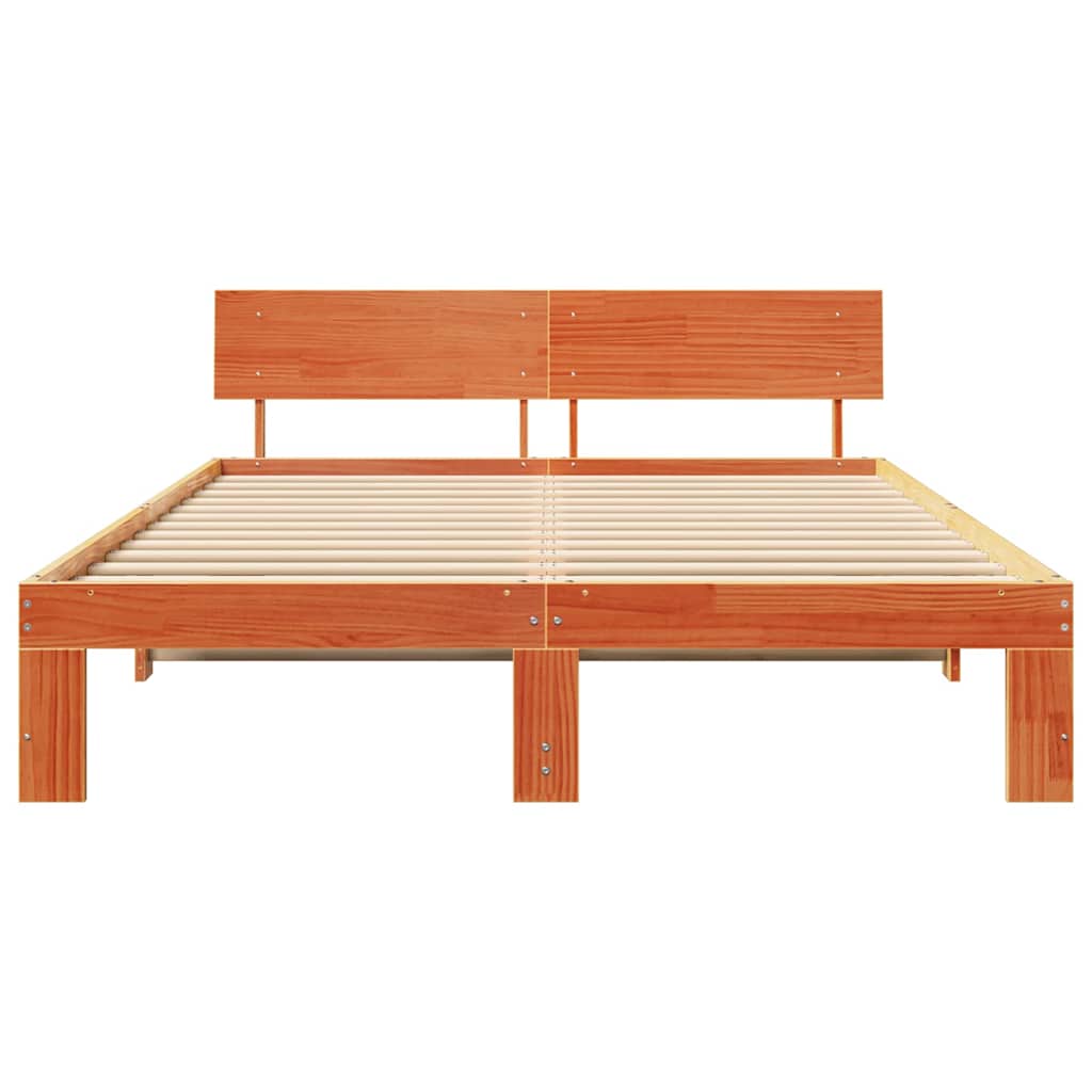 vidaXL Ramka łóżka Woskowy Brąz 150 x 200 cm Lite drewno sosnowe