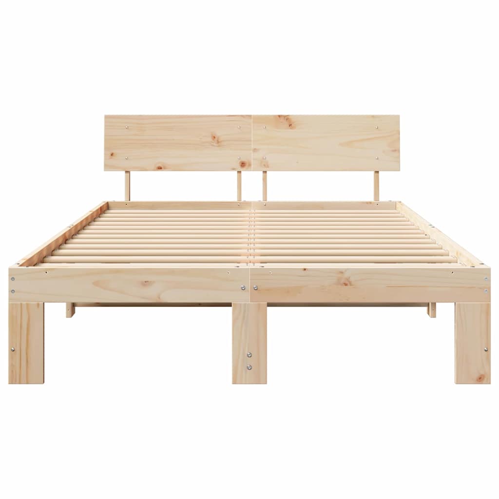 vidaXL Ramka łóżka Naturalny 120 x 200 cm Lite drewno sosnowe