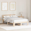 vidaXL Ramka łóżka Naturalny 135 x 190 cm Lite drewno sosnowe