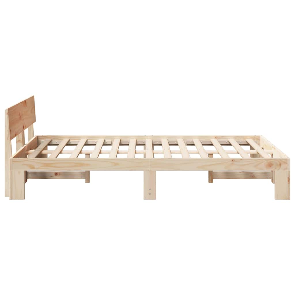 vidaXL Ramka łóżka Naturalny 120 x 190 cm Lite drewno sosnowe