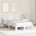 vidaXL Ramka łóżka Z zagłówkiem Biały 120 x 190 cm Lite drewno sosnowe
