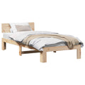 vidaXL Ramka łóżka Naturalny 90 x 200 cm Lite drewno sosnowe
