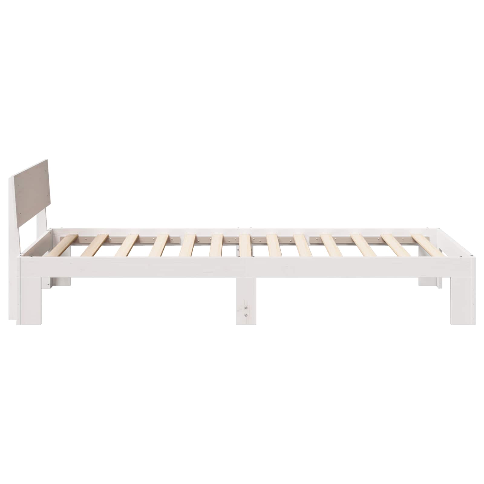 vidaXL Ramka łóżka Z zagłówkiem Biały 90 x 200 cm Lite drewno sosnowe