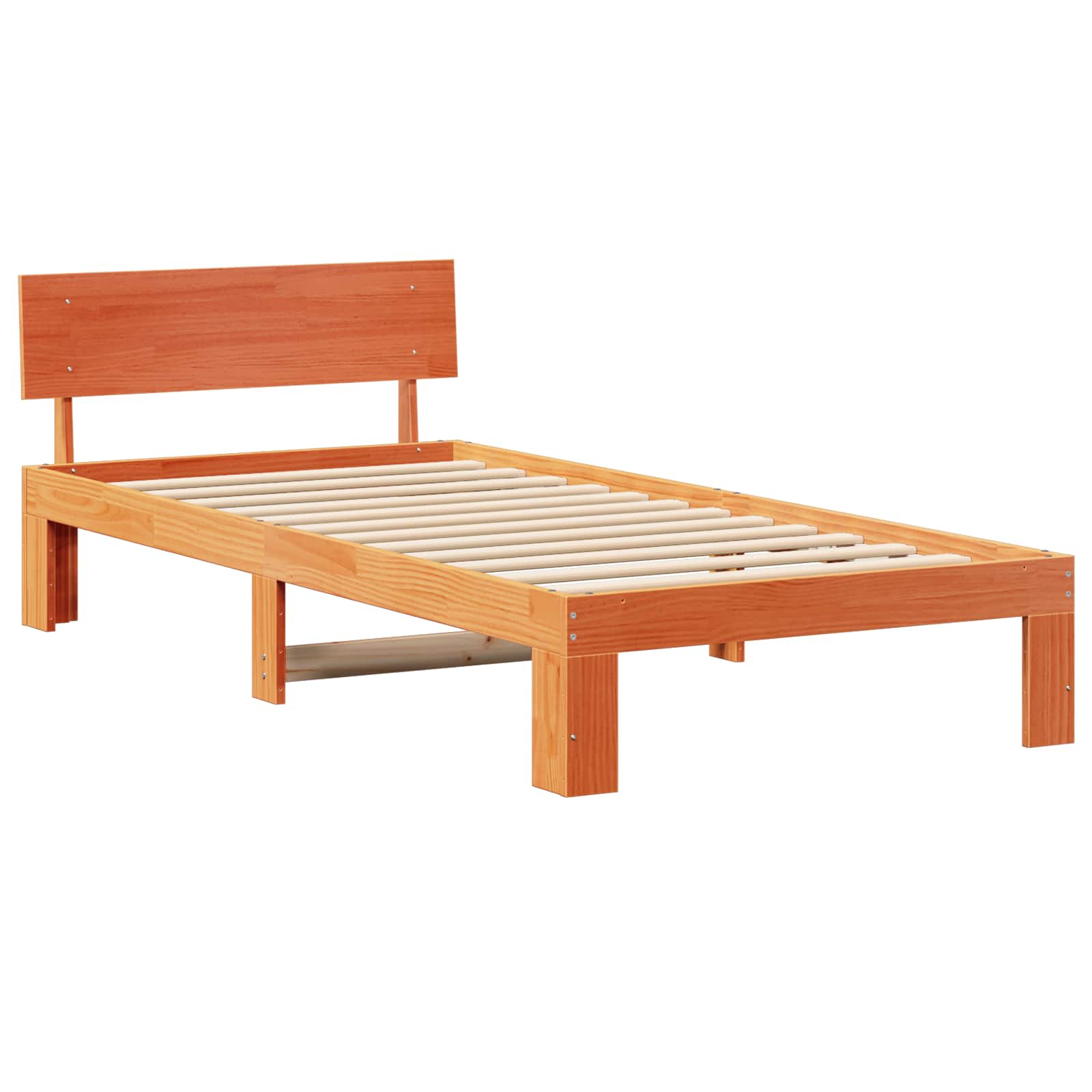 vidaXL Ramka łóżka Woskowy Brąz 90 x 200 cm Lite drewno sosnowe