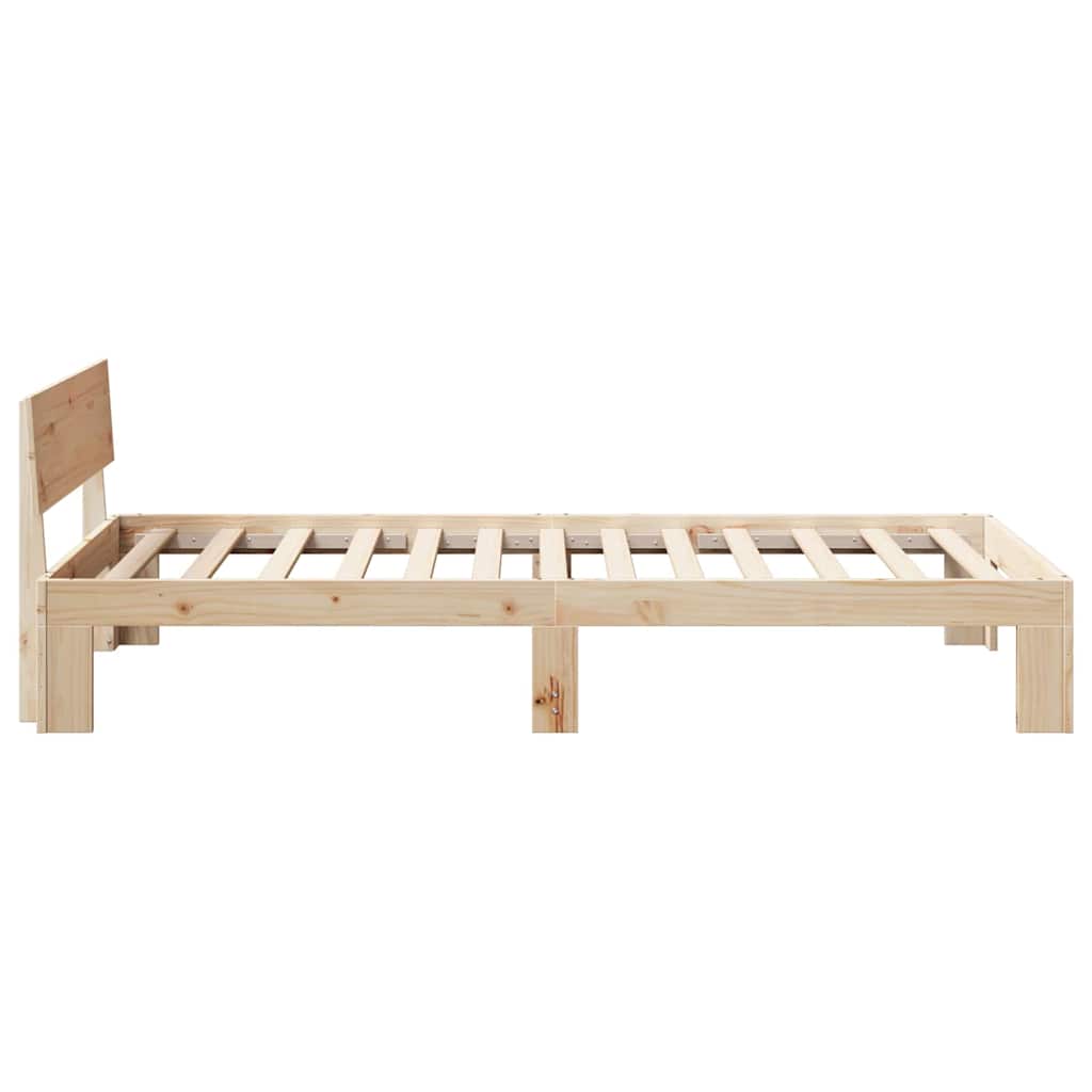 vidaXL Ramka łóżka Naturalny 80 x 200 cm Lite drewno sosnowe