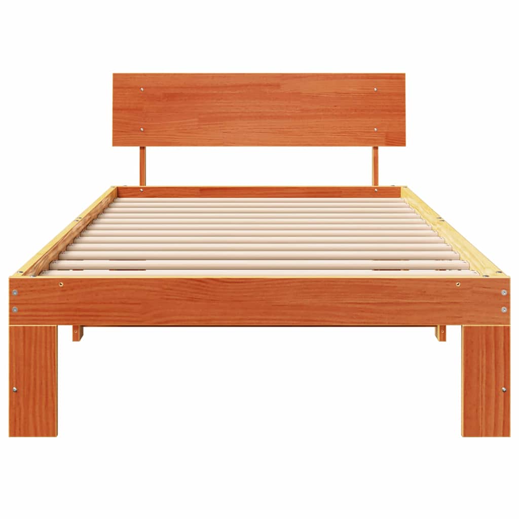 vidaXL Ramka łóżka Woskowy Brąz 80 x 200 cm Lite drewno sosnowe