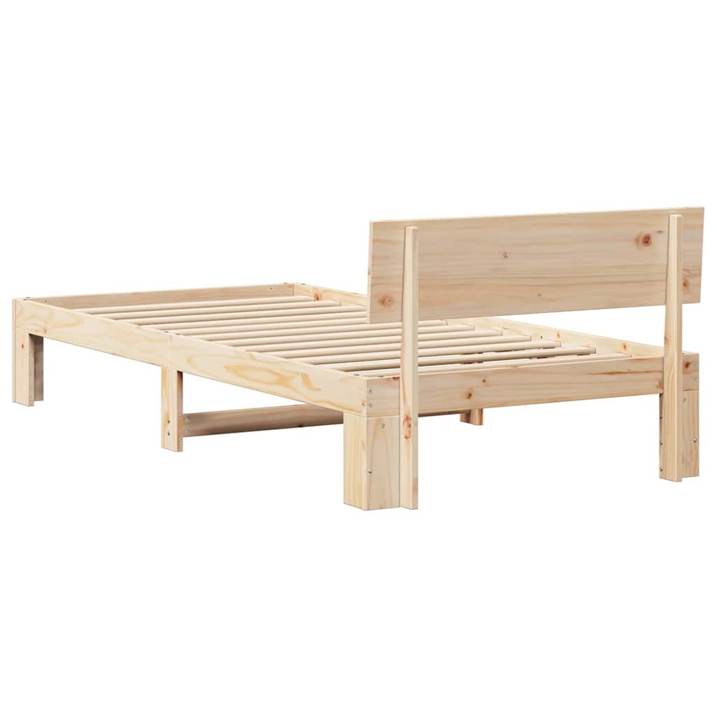 vidaXL Ramka łóżka Naturalny 75 x 190 cm Lite drewno sosnowe