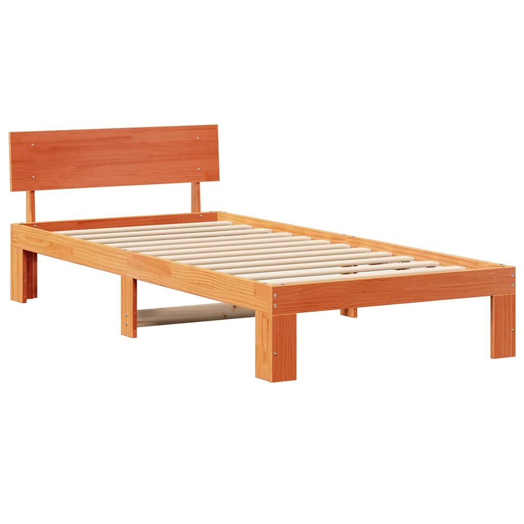 vidaXL Ramka łóżka Woskowy Brąz 75 x 190 cm Lite drewno sosnowe