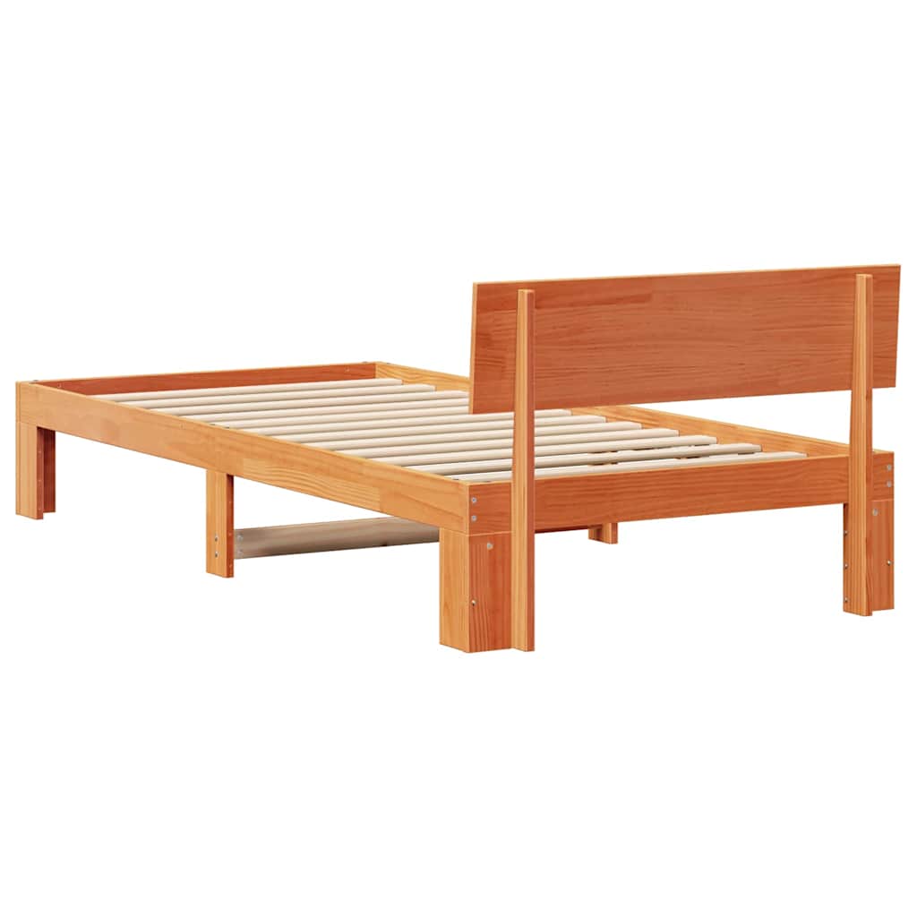 vidaXL Ramka łóżka Woskowy Brąz 75 x 190 cm Lite drewno sosnowe
