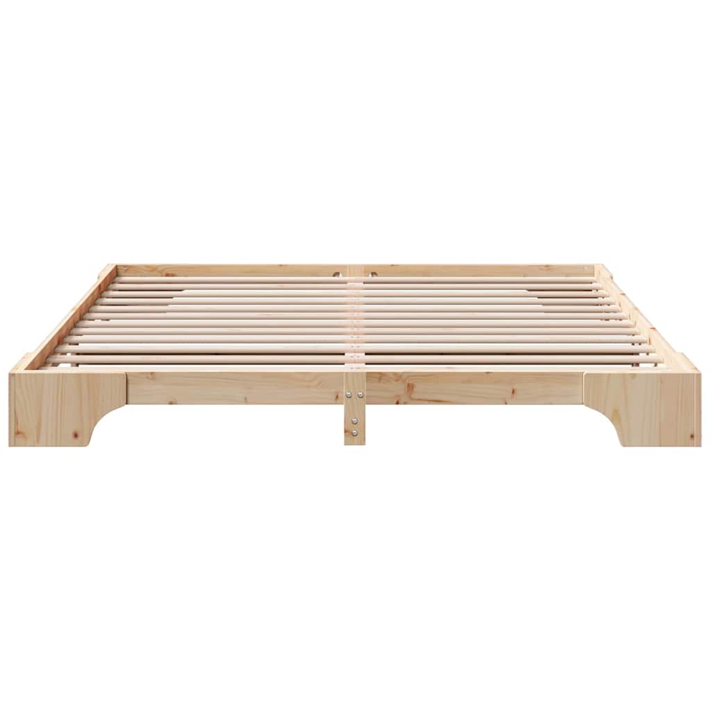 vidaXL Ramka łóżka Naturalny 200 x 200 cm Lite drewno sosnowe