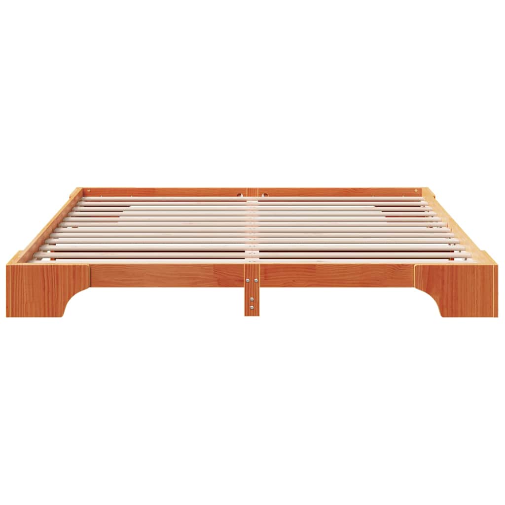 vidaXL Ramka łóżka Woskowy Brąz 200 x 200 cm Lite drewno sosnowe