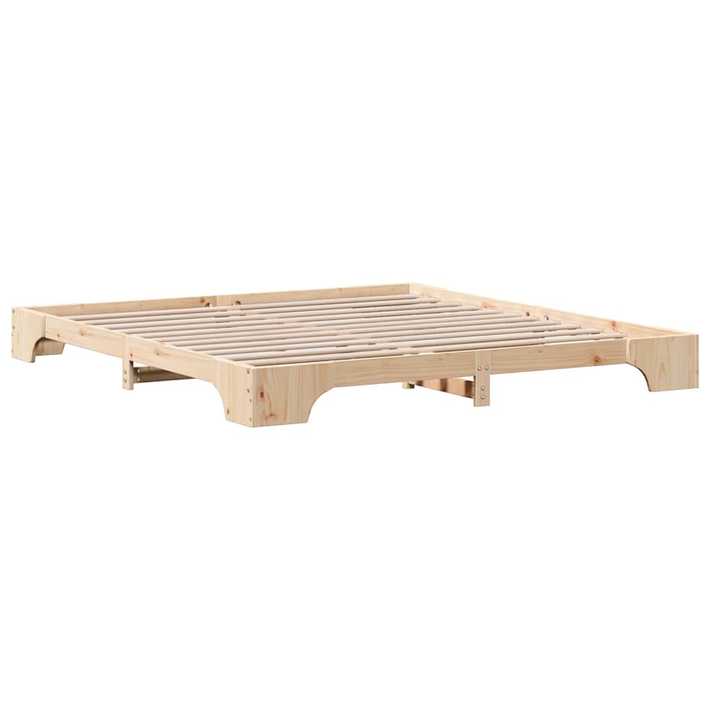 vidaXL Ramka łóżka Naturalny 180 x 200 cm Lite drewno sosnowe