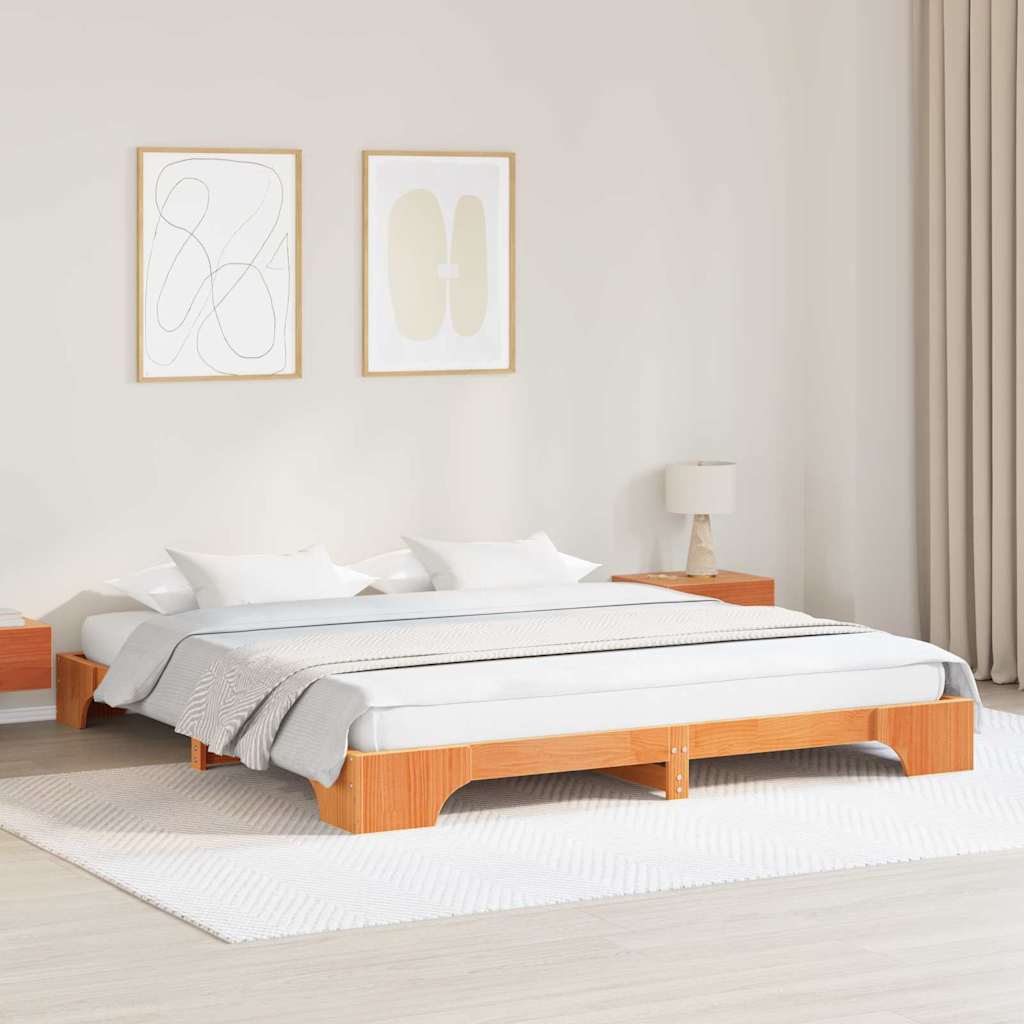 vidaXL Ramka łóżka Woskowy Brąz 180 x 200 cm Lite drewno sosnowe