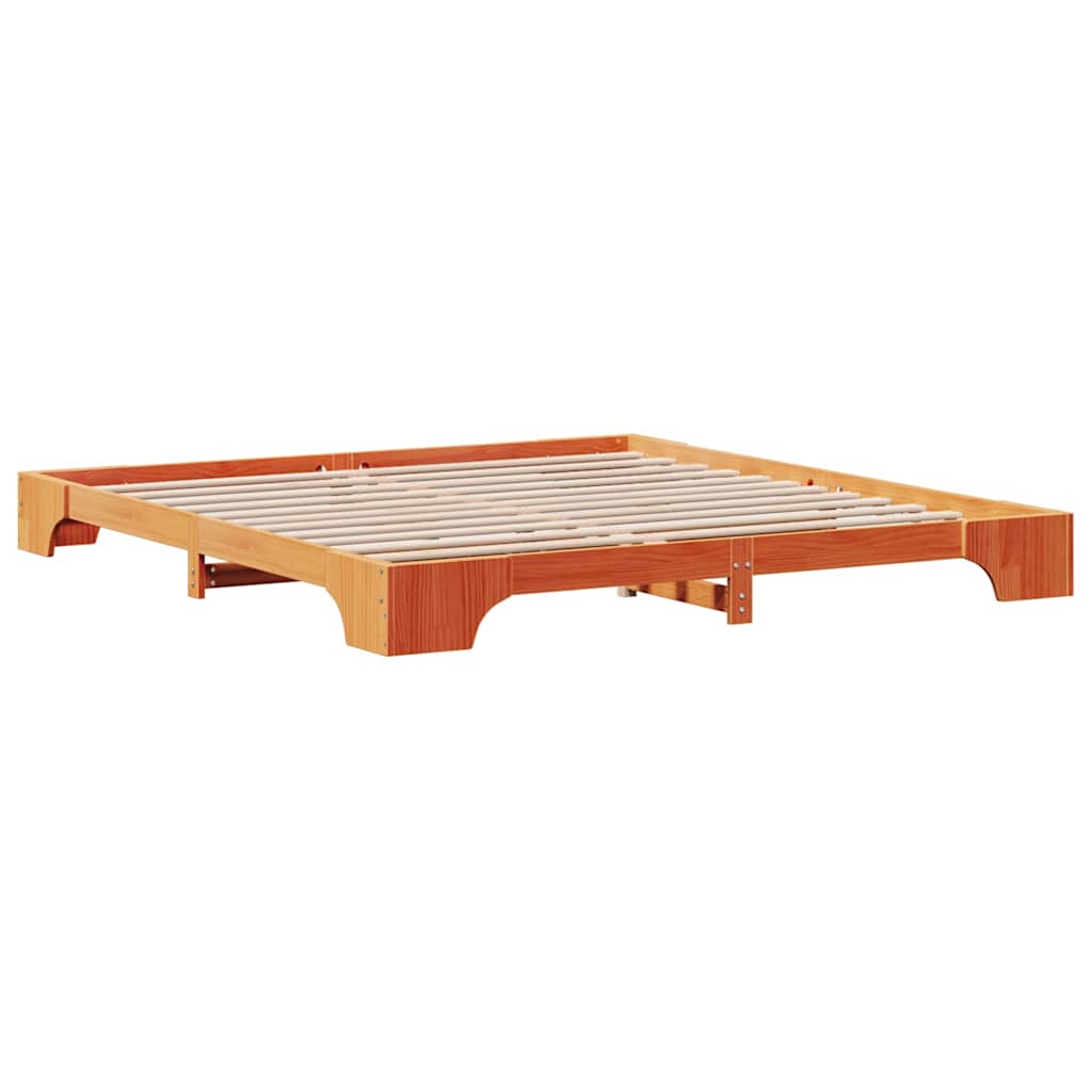vidaXL Ramka łóżka Woskowy Brąz 180 x 200 cm Lite drewno sosnowe