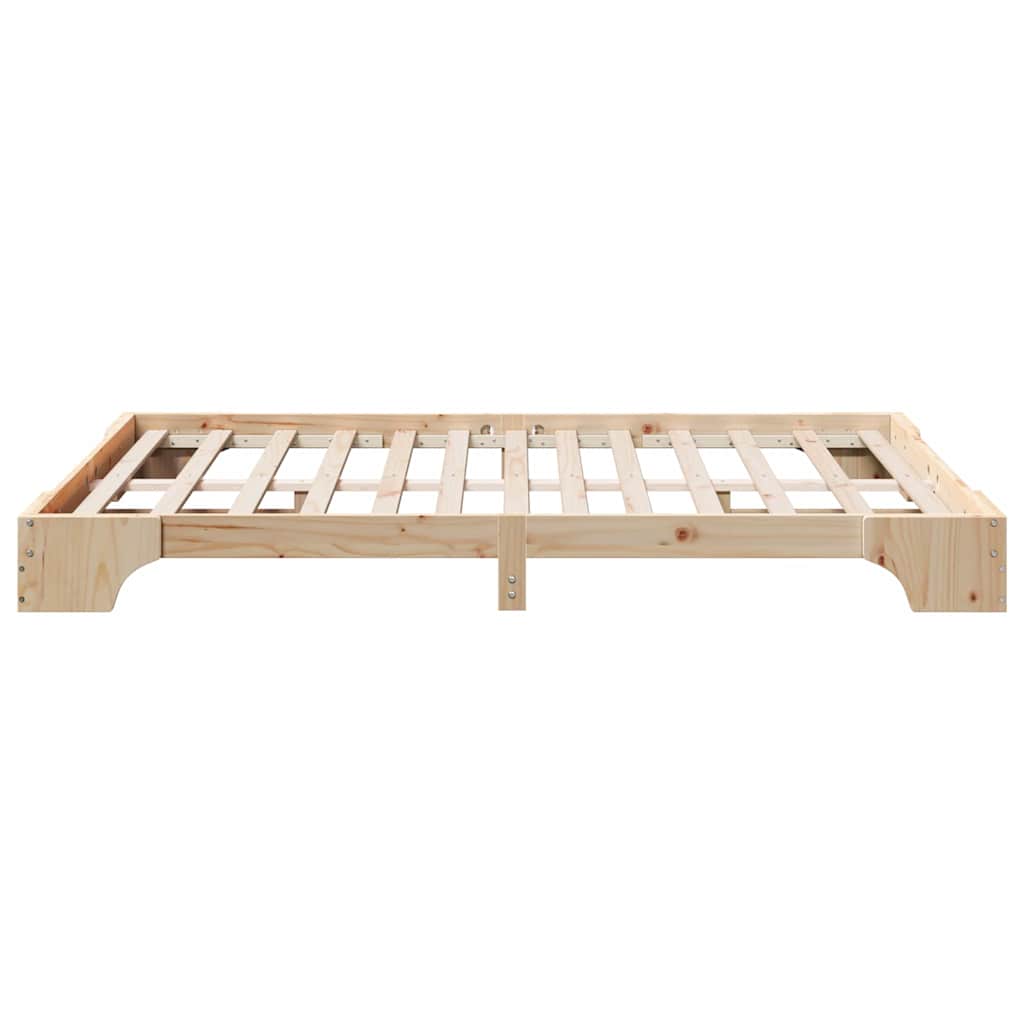 vidaXL Ramka łóżka Naturalny 160 x 200 cm Lite drewno sosnowe