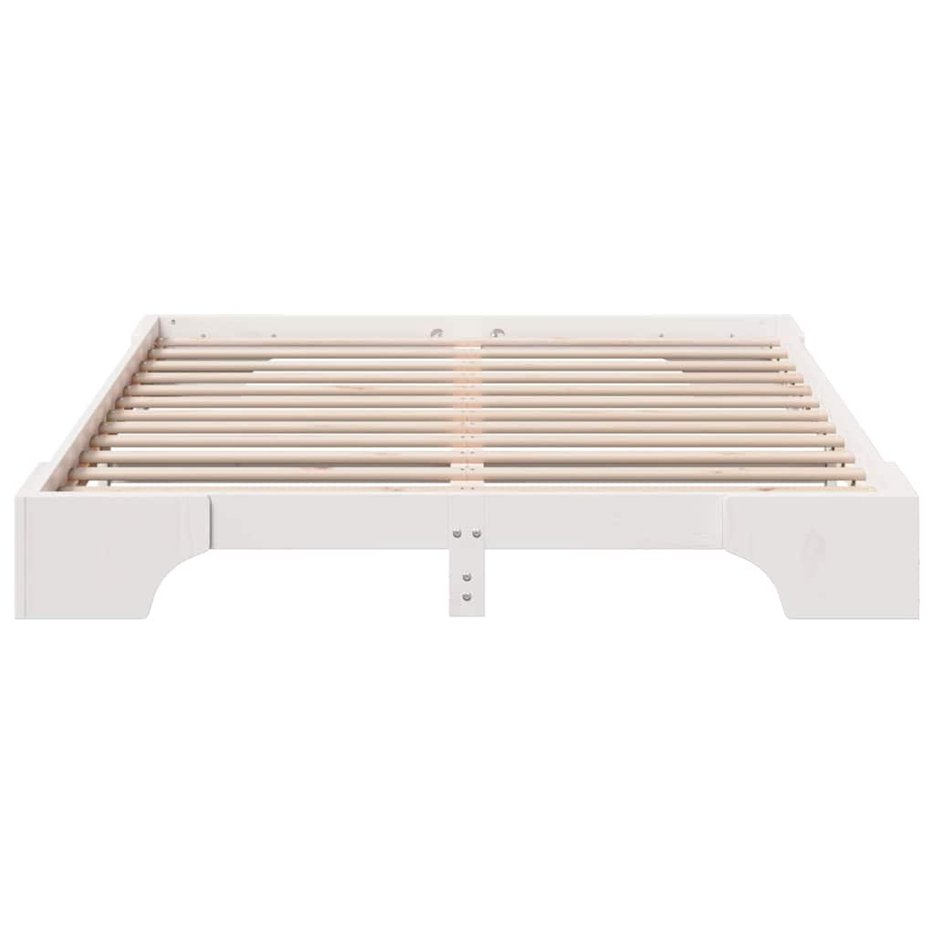 vidaXL Ramka łóżka Biały 160 x 200 cm Lite drewno sosnowe