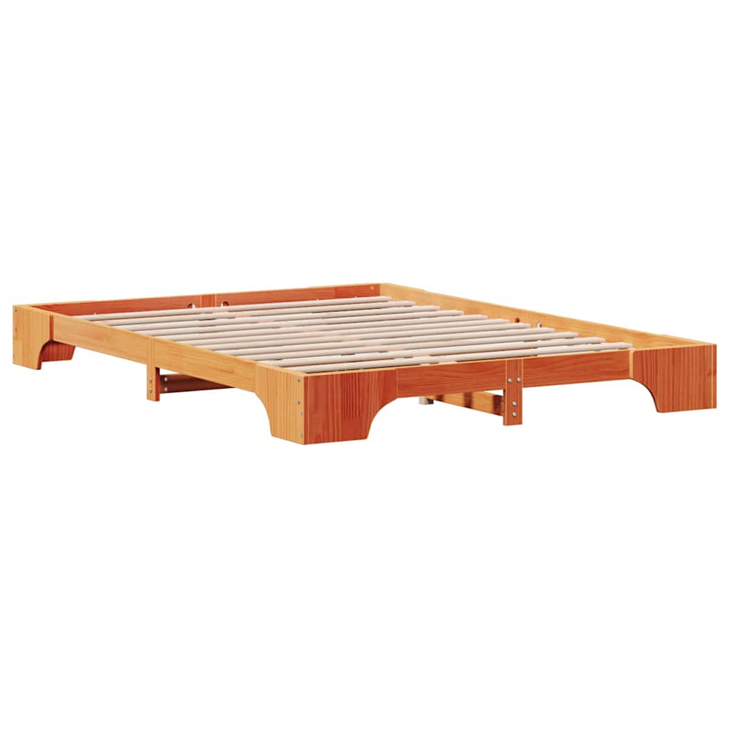 vidaXL Ramka łóżka Woskowy Brąz 160 x 200 cm Lite drewno sosnowe