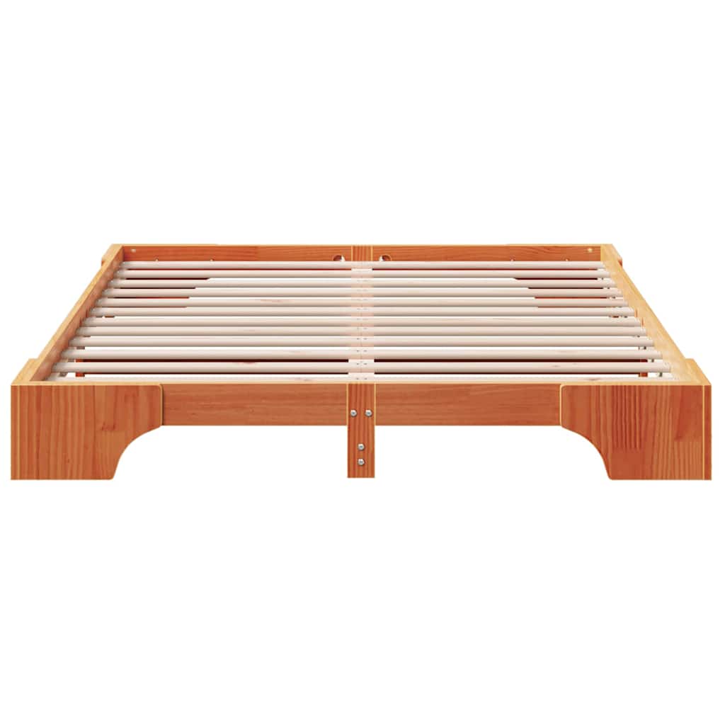 vidaXL Ramka łóżka Woskowy Brąz 160 x 200 cm Lite drewno sosnowe