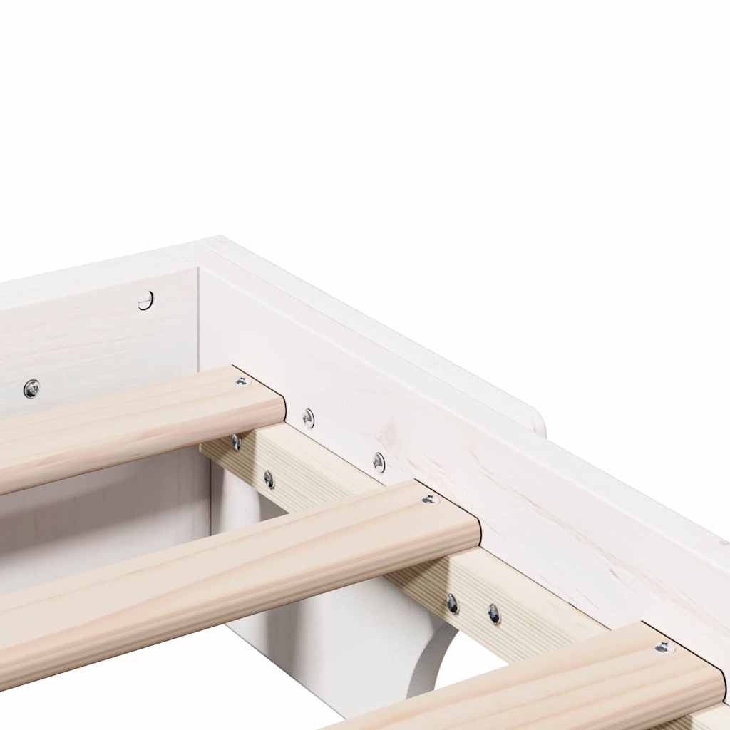 vidaXL Ramka łóżka Biały 150 x 200 cm Lite drewno sosnowe