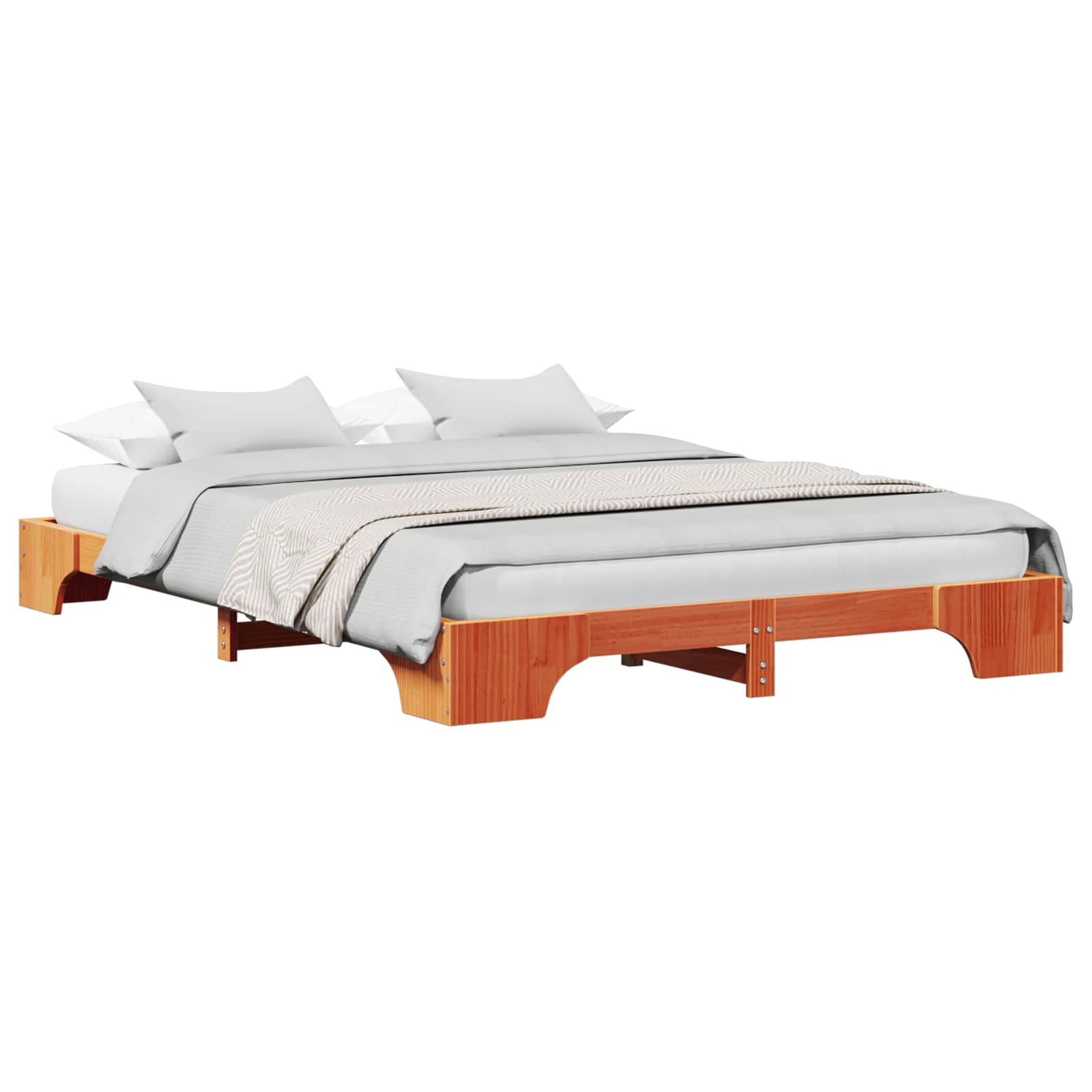 vidaXL Ramka łóżka Woskowy Brąz 150 x 200 cm Lite drewno sosnowe
