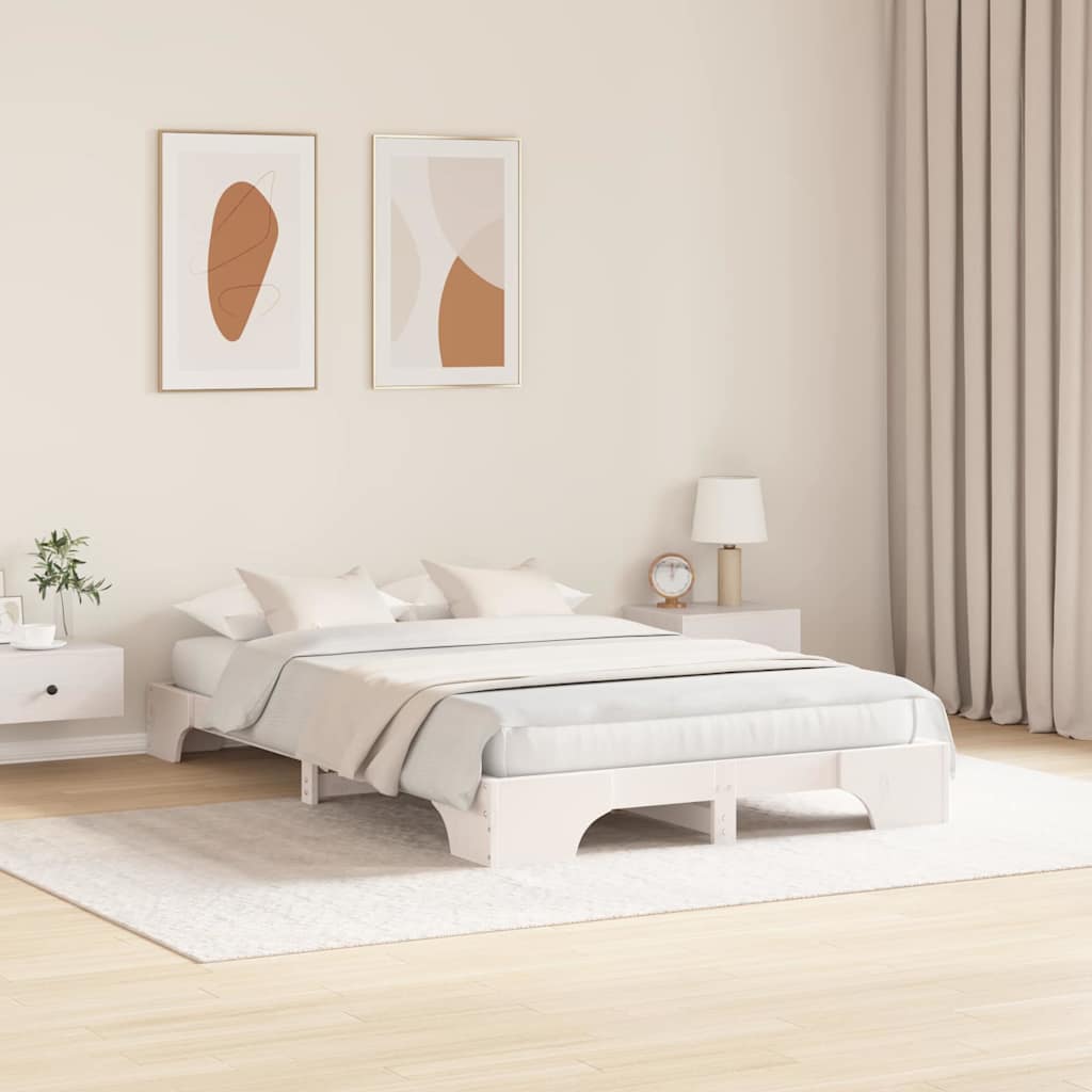 vidaXL Ramka łóżka Biały 120 x 200 cm Lite drewno sosnowe