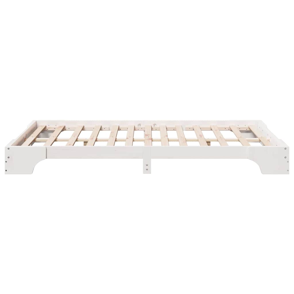 vidaXL Ramka łóżka Biały 120 x 200 cm Lite drewno sosnowe