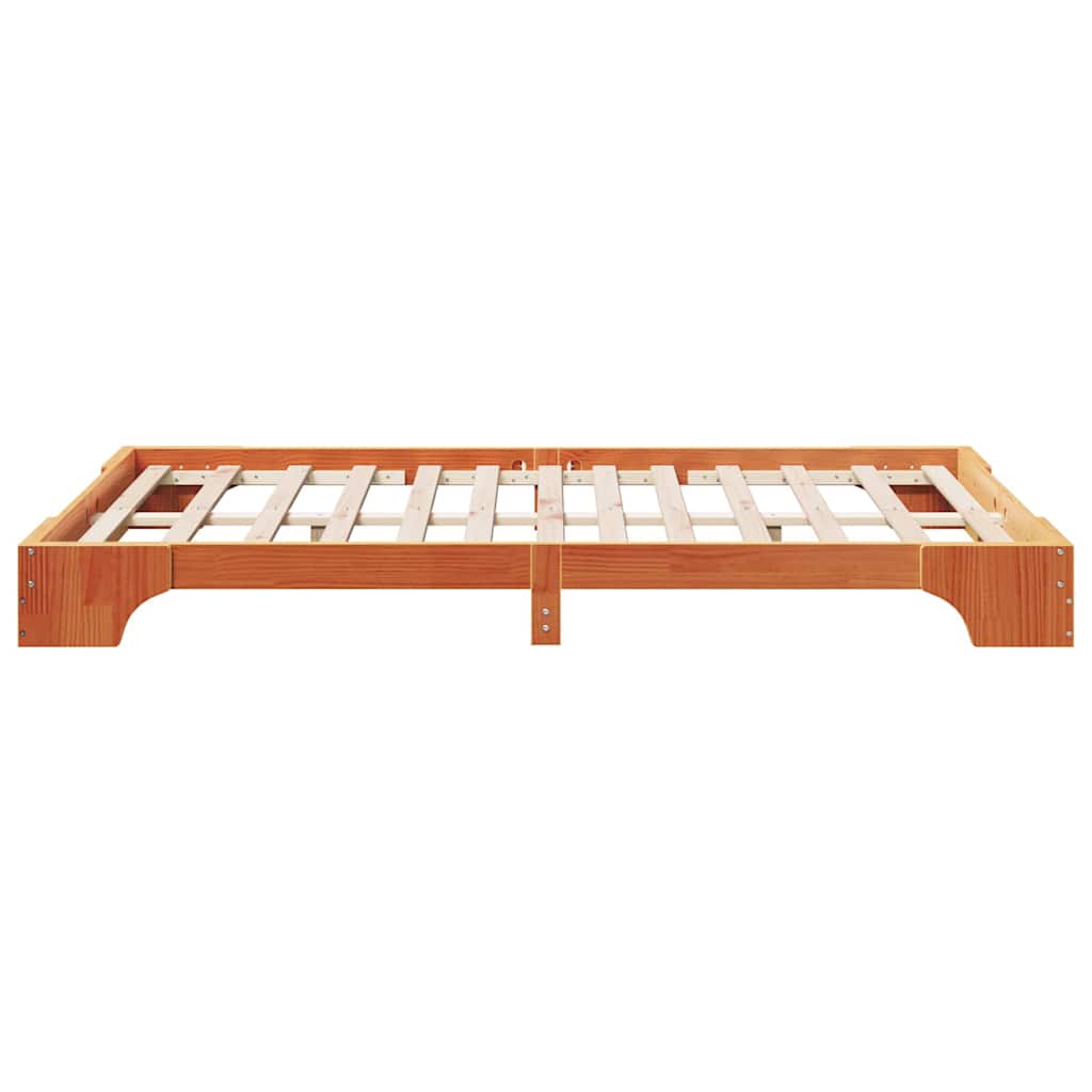vidaXL Ramka łóżka Woskowy Brąz 120 x 200 cm Lite drewno sosnowe