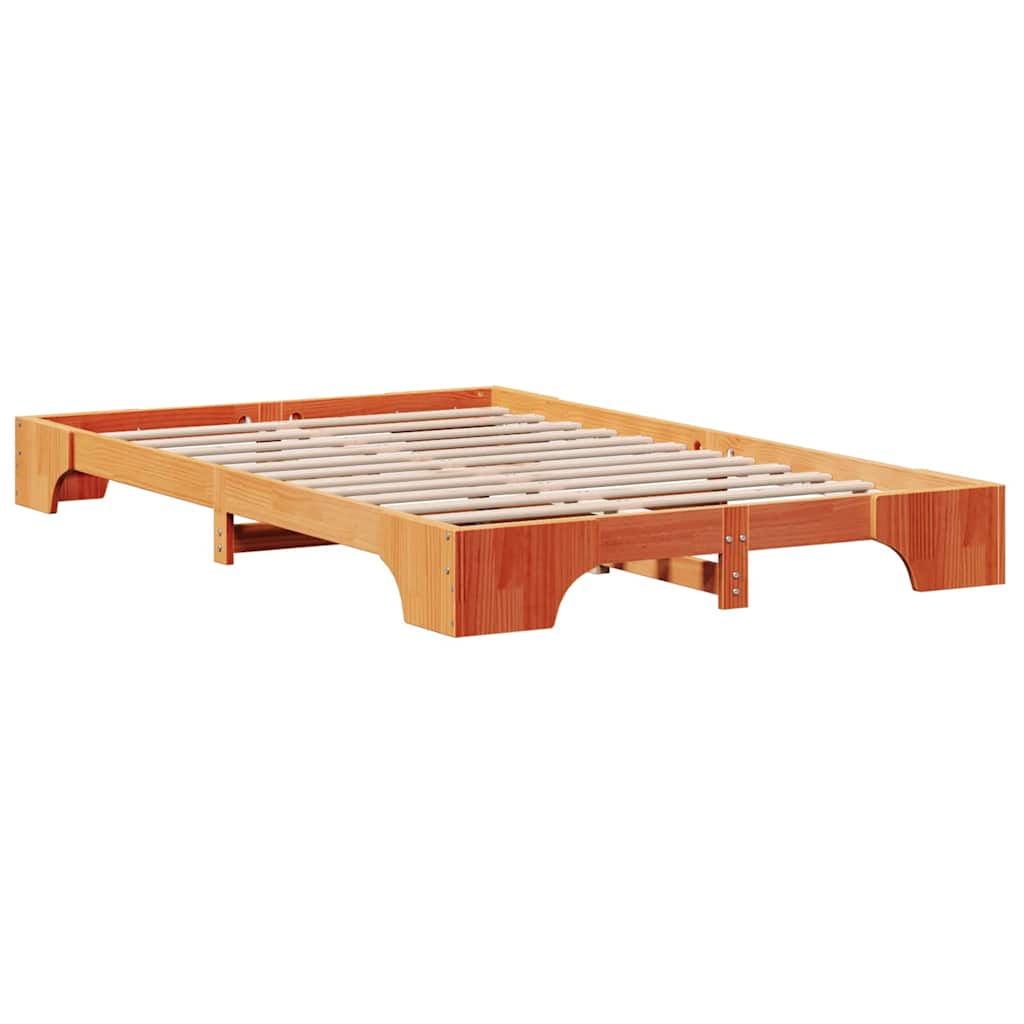 vidaXL Ramka łóżka Woskowy Brąz 120 x 190 cm Lite drewno sosnowe
