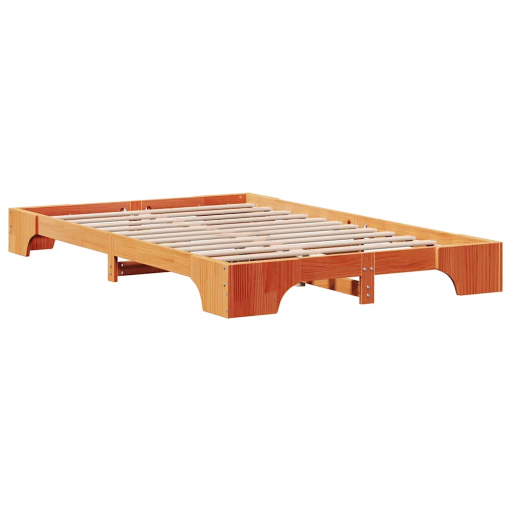 vidaXL Ramka łóżka Woskowy Brąz 120 x 190 cm Lite drewno sosnowe