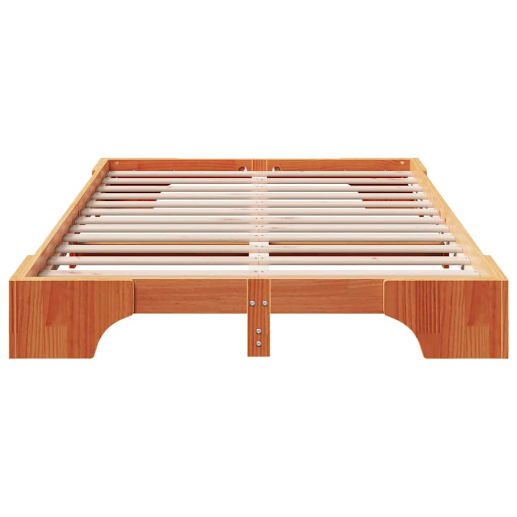 vidaXL Ramka łóżka Woskowy Brąz 120 x 190 cm Lite drewno sosnowe