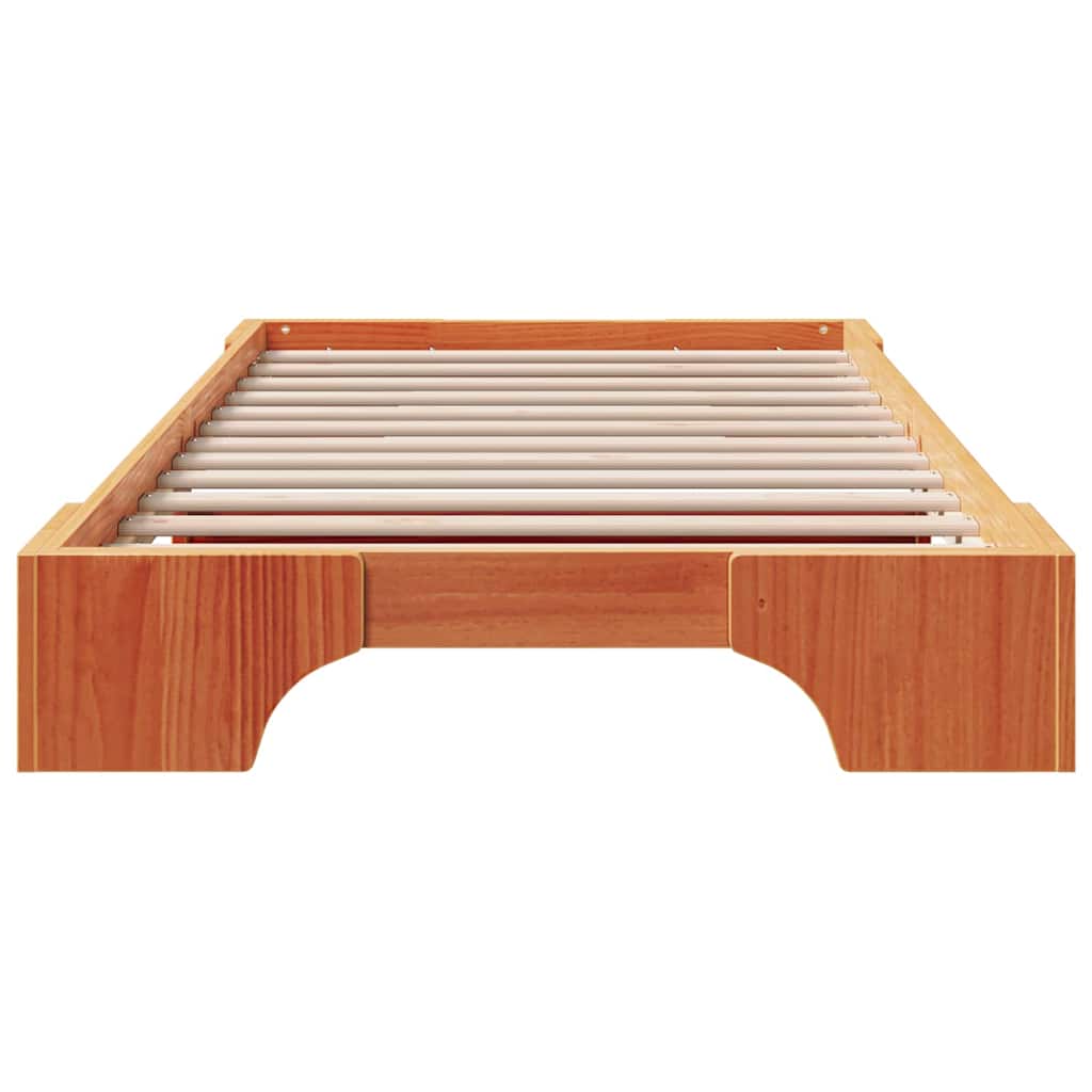 vidaXL Ramka łóżka Woskowy Brąz 100 x 200 cm Lite drewno sosnowe