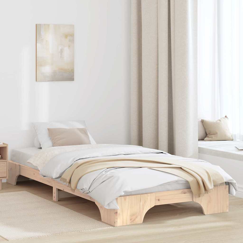 vidaXL Ramka łóżka Lite drewno sosnowe 90 x 200 cm Lite drewno sosnowe