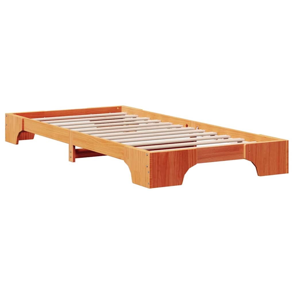vidaXL Ramka łóżka Woskowy Brąz 90 x 200 cm Lite drewno sosnowe
