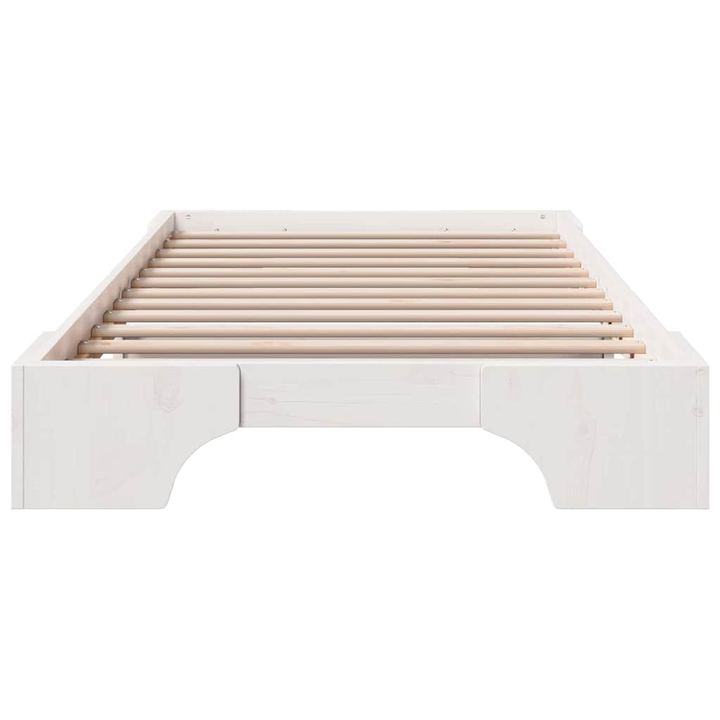 vidaXL Ramka łóżka Biały 80 x 200 cm Lite drewno sosnowe