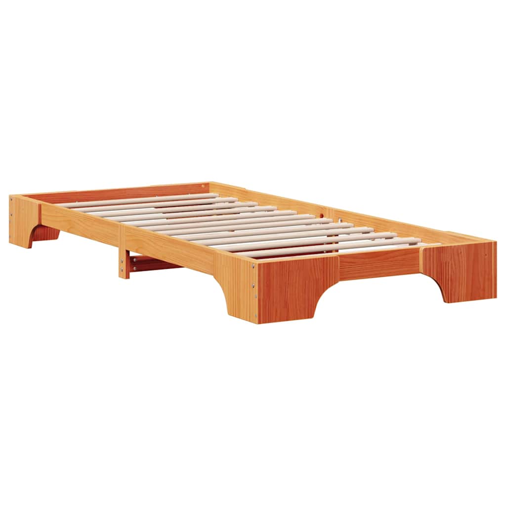 vidaXL Ramka łóżka Woskowy Brąz 80 x 200 cm Lite drewno sosnowe