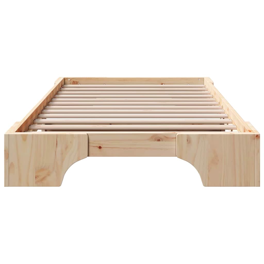 vidaXL Ramka łóżka Naturalny 75 x 190 cm Lite drewno sosnowe