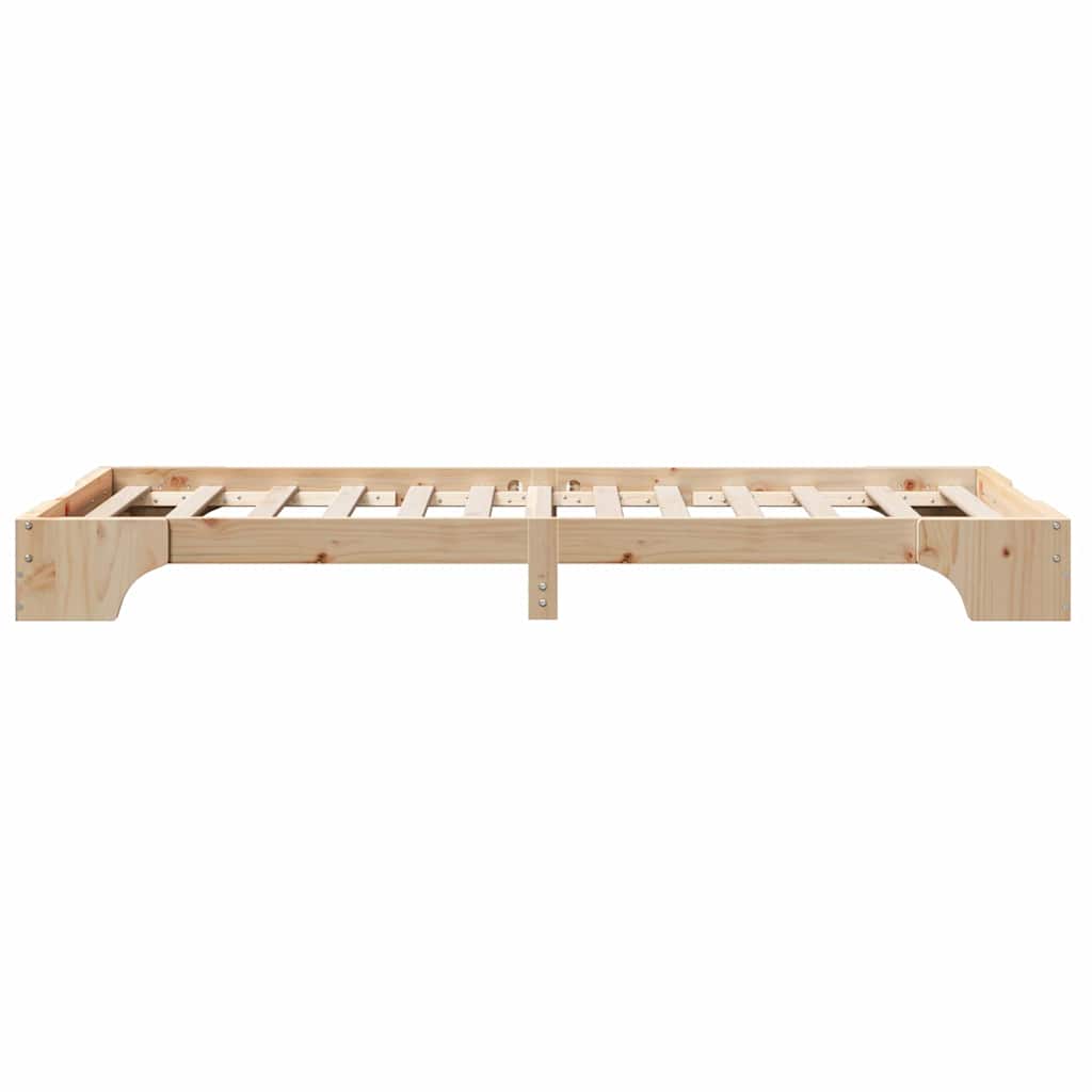 vidaXL Ramka łóżka Naturalny 75 x 190 cm Lite drewno sosnowe