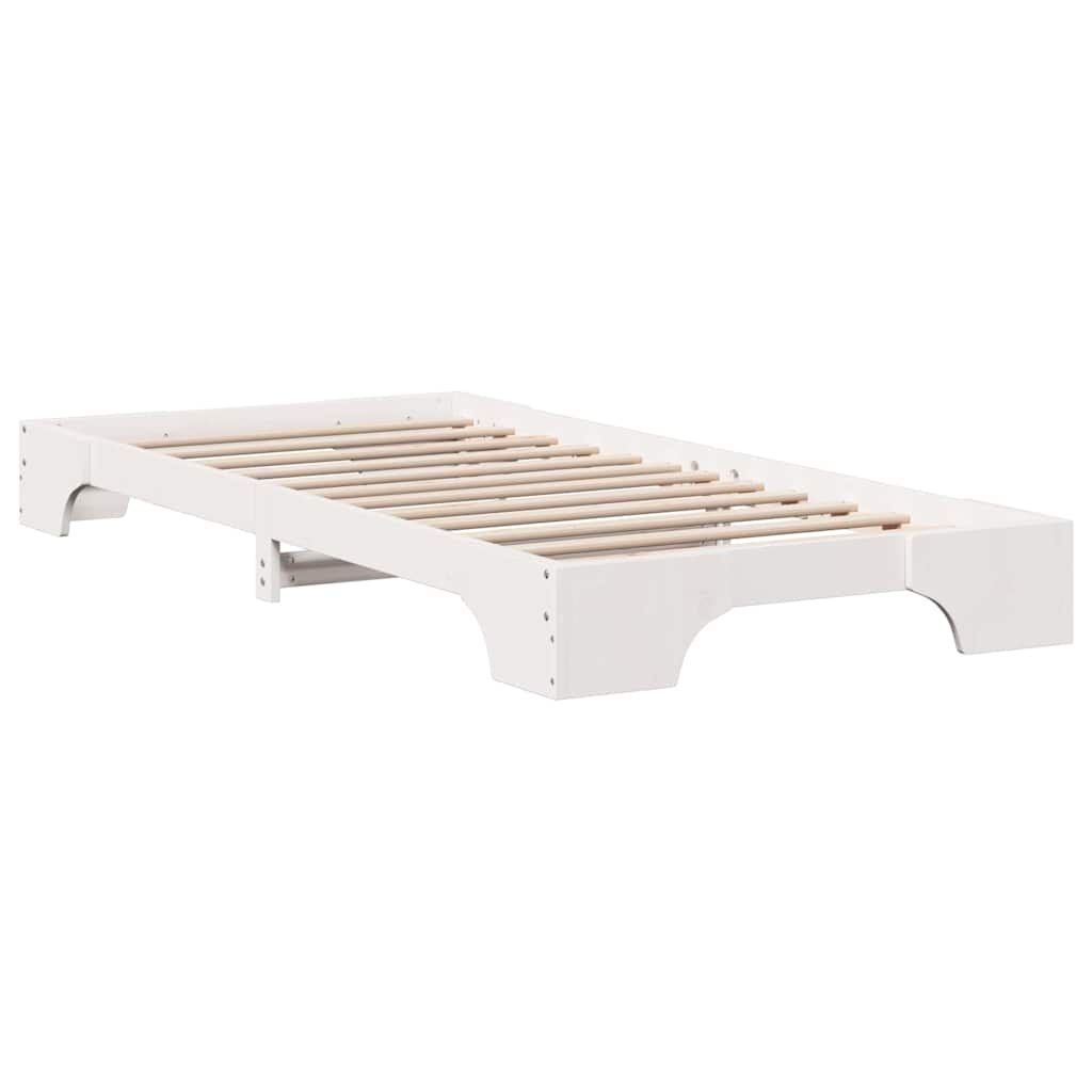 vidaXL Ramka łóżka Biały 75 x 190 cm Lite drewno sosnowe