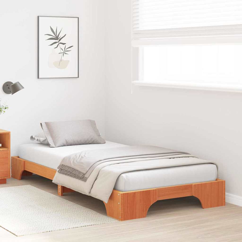 vidaXL Ramka łóżka Woskowy Brąz 75 x 190 cm Lite drewno sosnowe