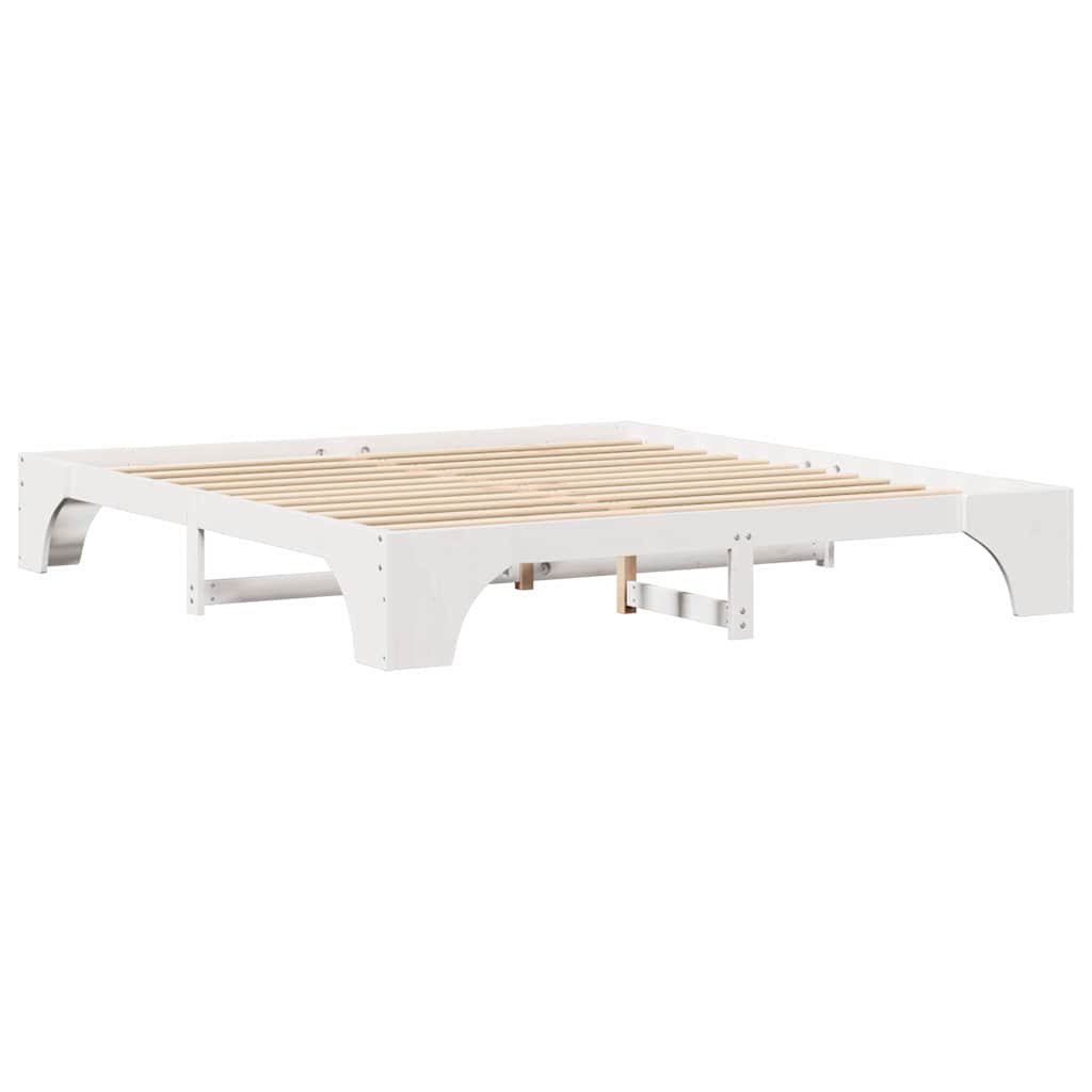 vidaXL Ramka łóżka Biały 200 x 200 cm Lite drewno sosnowe