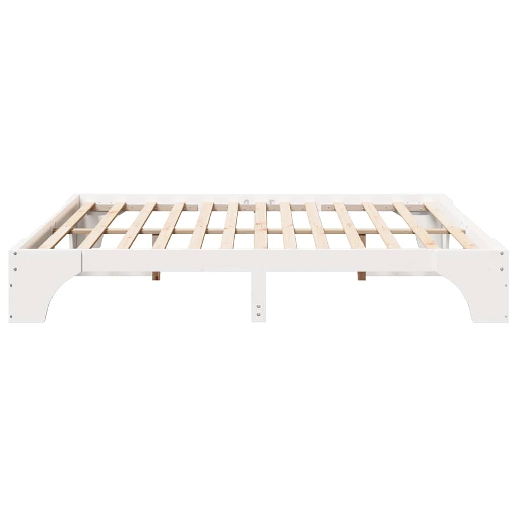vidaXL Ramka łóżka Biały 200 x 200 cm Lite drewno sosnowe