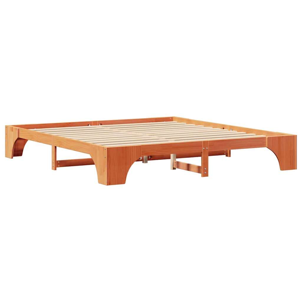 vidaXL Ramka łóżka Woskowy Brąz 200 x 200 cm Lite drewno sosnowe