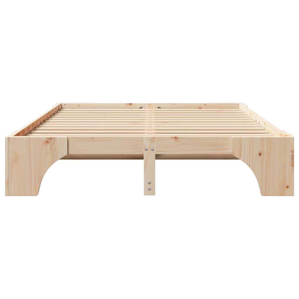 vidaXL Ramka łóżka Naturalny 160 x 200 cm Lite drewno sosnowe