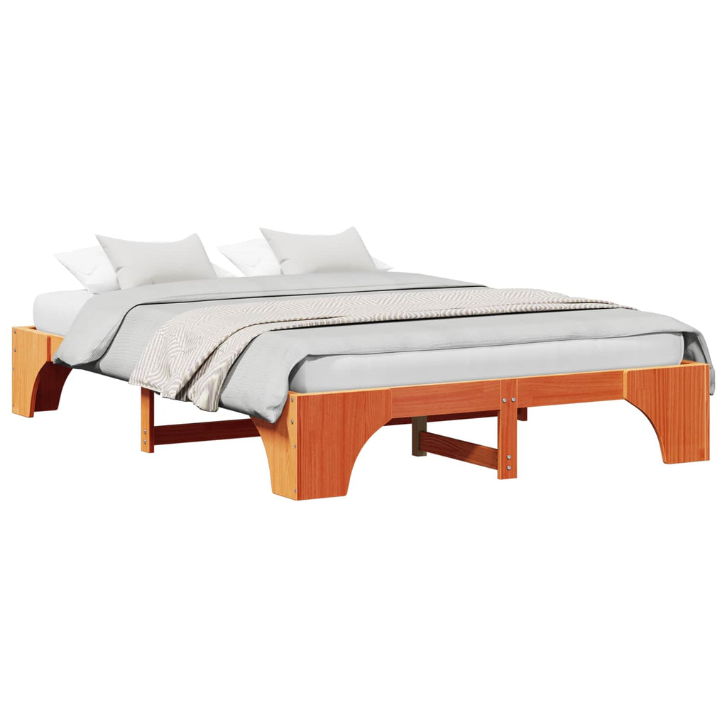 vidaXL Ramka łóżka Woskowy Brąz 160 x 200 cm Lite drewno sosnowe